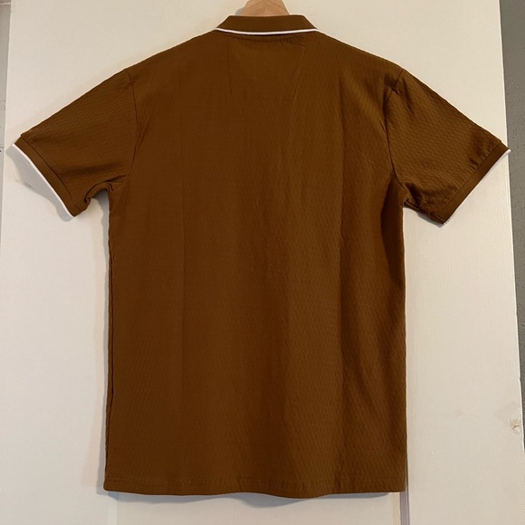 NWT Denim & Flower Men’s Textured Polo Shirt Size Small - Picture 2 of 3